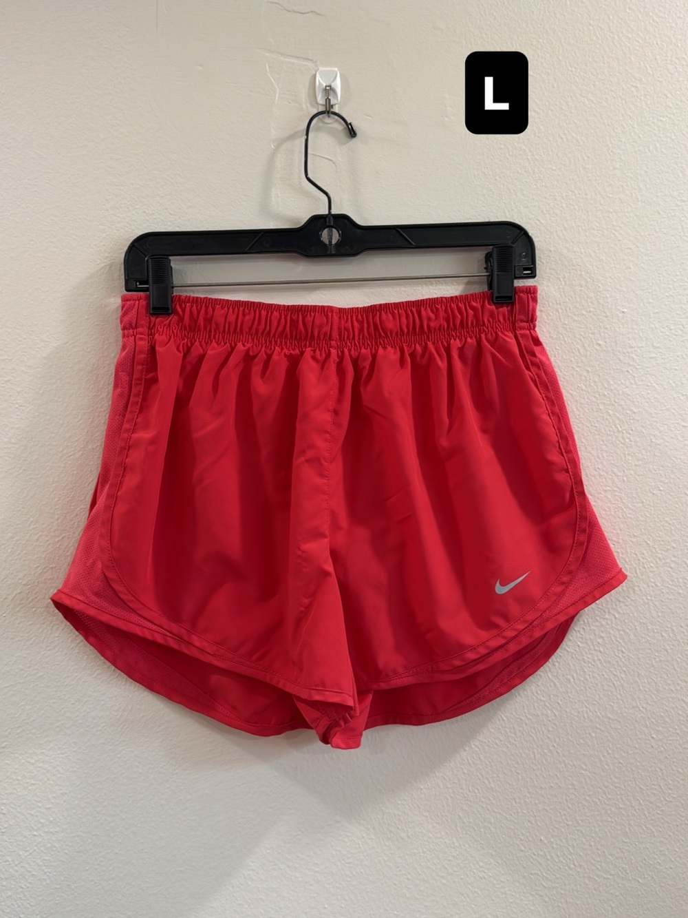 Nike Women’s pink/Red Athletic Running Shorts with Reflective Swoosh